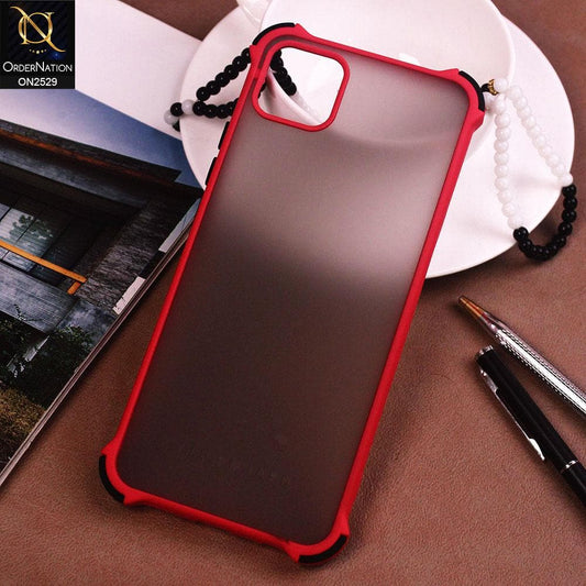 Realme C11 Cover - Red - Translucent Matte Shockproof Camera Ring Protection Case