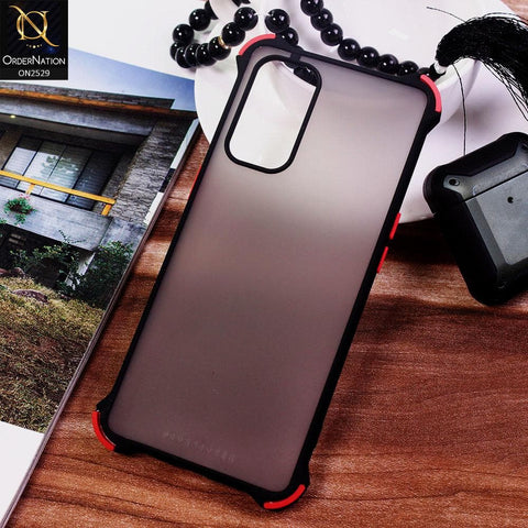 Oppo Reno 5 Pro 5G Cover - Black - Translucent Matte Shockproof Camera Ring Protection Case