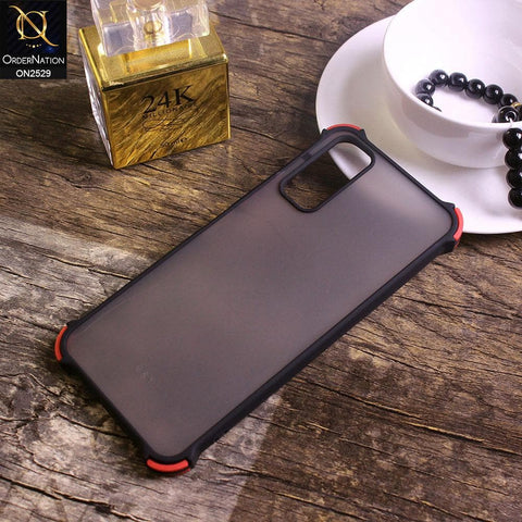 Vivo Y20 Cover - Black - Translucent Matte Shockproof Camera Ring Protection Case