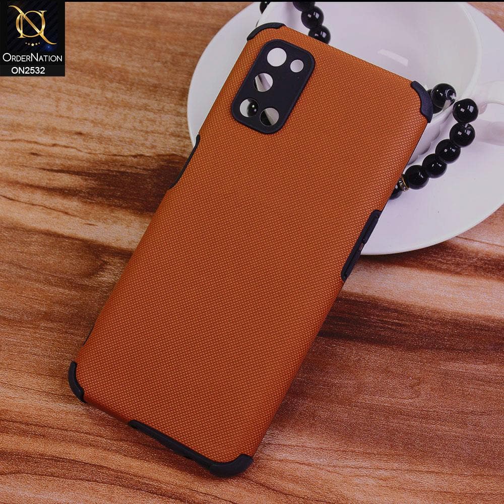 Oppo A52 Cover - Brown - New Stylish Feelable Dotted Texture Soft Case