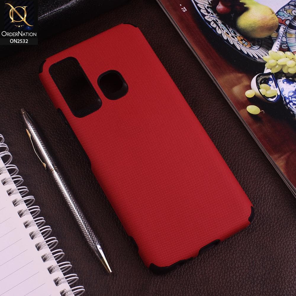 Tecno Camon 15 Cover - Red - New Stylish Feelable Dotted Texture Soft Case