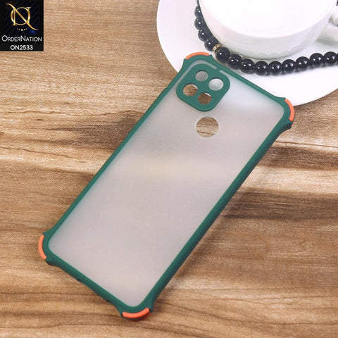 Oppo A15 Cover - Green - Semi Transparent Matte Shockproof Camera Ring Protection Case