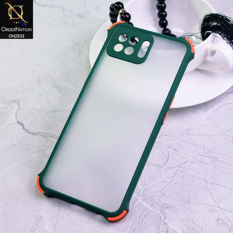 Oppo A73 Cover - Green - Semi Transparent Matte Shockproof Camera Ring Protection Case