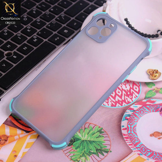 iPhone 11 Pro Cover - Gray - Semi Transparent Matte Shockproof Camera Ring Protection Case