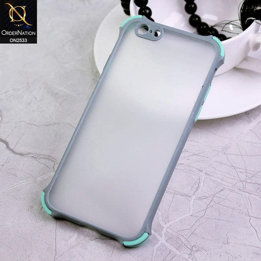 iPhone 6S / 6 Cover - Gray - Semi Transparent Matte Shockproof Camera Ring Protection Case