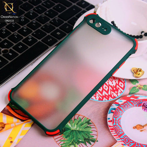iPhone 8 Plus / 7 Plus Cover - Green - Semi Transparent Matte Shockproof Camera Ring Protection Case