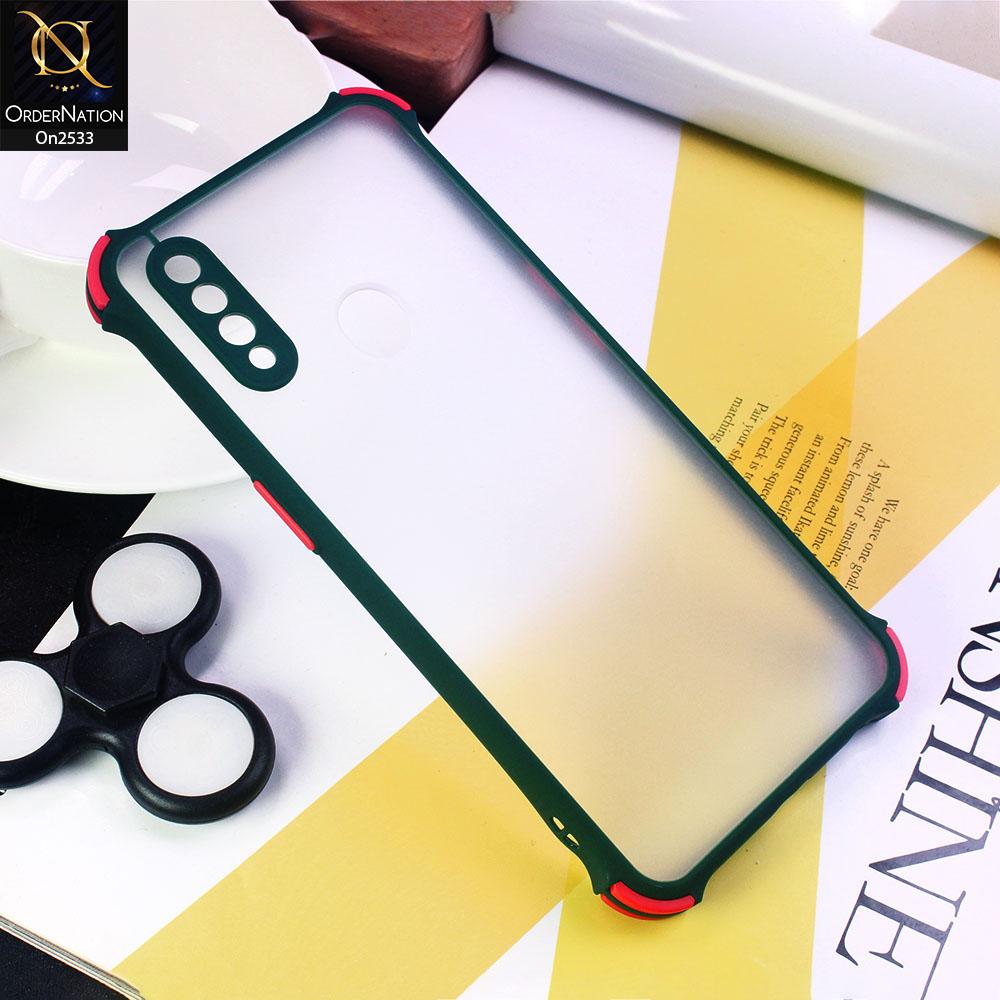 Oppo A8 - Dark Green - Semi Transparent Matte Shockproof Camera Ring Protection Case