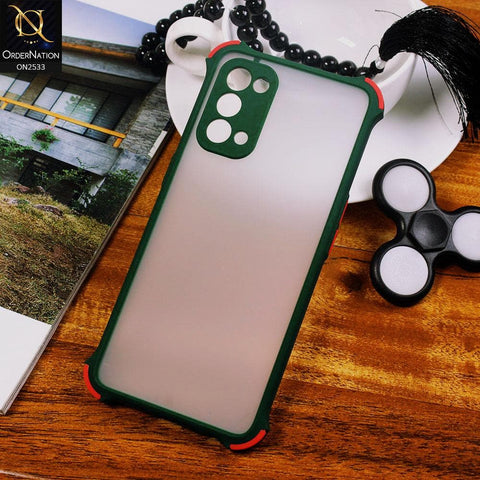 Oppo Reno 5 5G Cover - Dark Green - Semi Transparent Matte Shockproof Camera Ring Protection Case