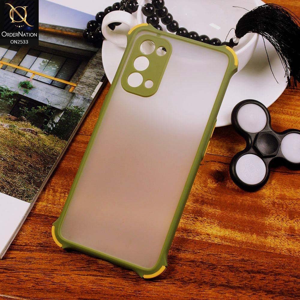 Oppo Reno 5 5G Cover - Light Green - Semi Transparent Matte Shockproof Camera Ring Protection Case