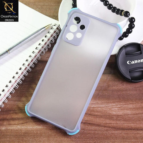 Samsung Galaxy A72 Cover - Gray - Semi Transparent Matte Shockproof Camera Ring Protection Case