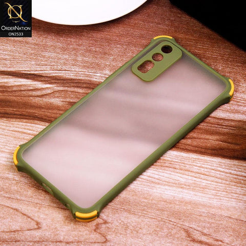 Vivo Y11s Cover - Light Green - Semi Transparent Matte Shockproof Camera Ring Protection Case