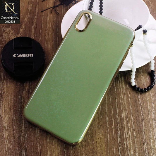 iPhone XS Max Cover - Green - Glossy Shine Electroplated Soft Border Case