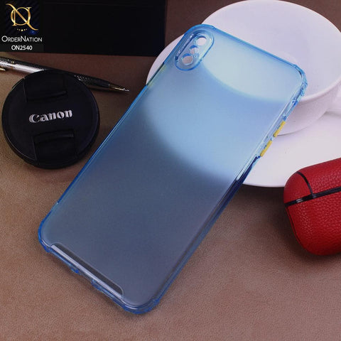 iPhone XS Max Cover - Blue - Candy Assorted Color Soft Semi-Transparent Case