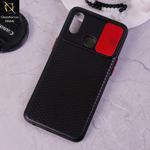 Samsung Galaxy A10s - Red - New Style Dotted Texture Camera Slider Back Soft Case