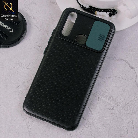 Samsung Galaxy A20s - Green - New Style Dotted Texture Camera Slider Back Soft Case