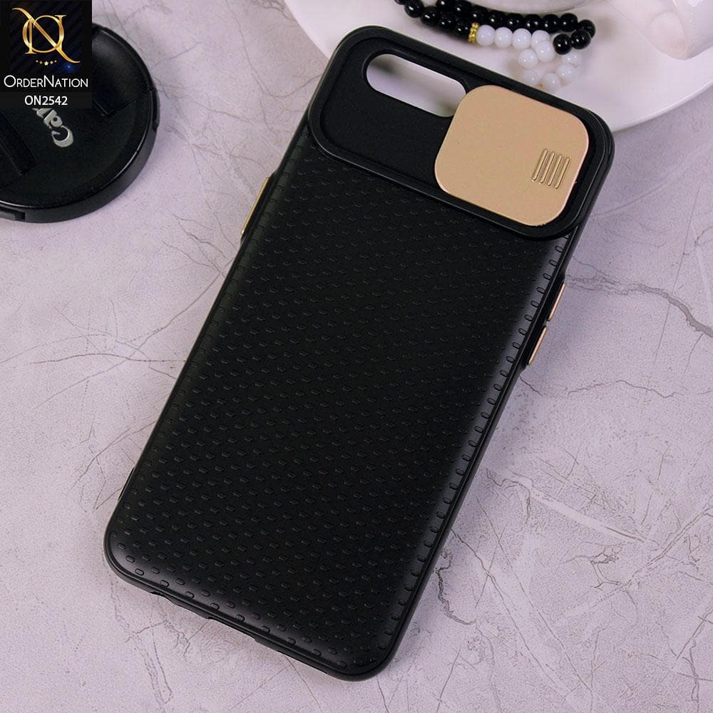 Oppo A5 - Golden - New Style Dotted Texture Camera Slider Back Soft Case