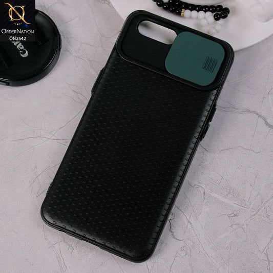 Oppo A5 - Green - New Style Dotted Texture Camera Slider Back Soft Case