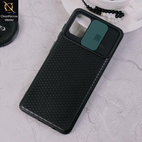 Oppo A53 - Green - New Style Dotted Texture Camera Slider Back Soft Case