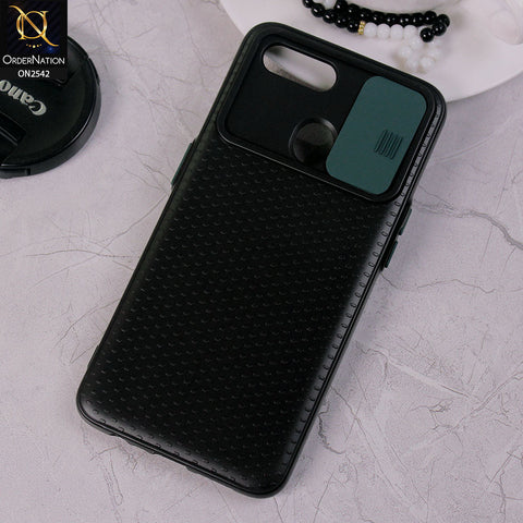 Oppo A12s - Green - New Style Dotted Texture Camera Slider Back Soft Case