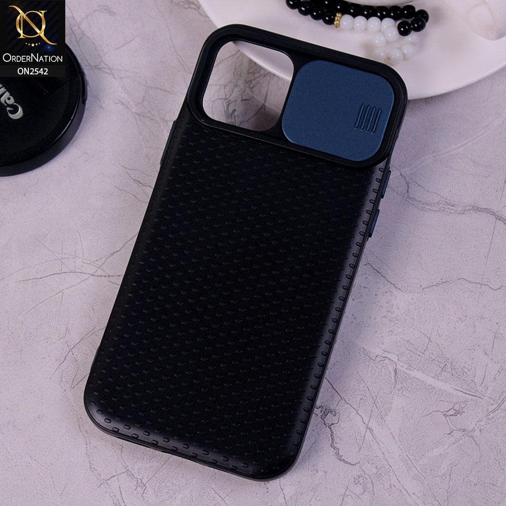 iPhone 12 Pro Max - Blue - New Style Dotted Texture Camera Slider Back Soft Case