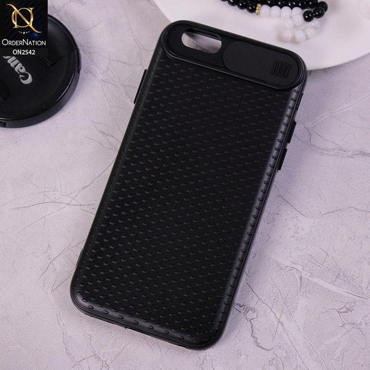 iPhone 6s Plus / 6 Plus - Black - New Style Dotted Texture Camera Slider Back Soft Case