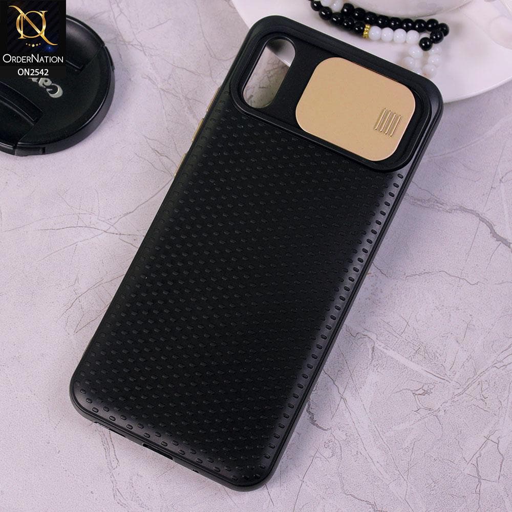 Xiaomi Redmi 9i - Golden - New Style Dotted Texture Camera Slider Back Soft Case