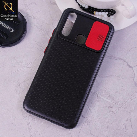 Vivo Y12 - Red - New Style Dotted Texture Camera Slider Back Soft Case