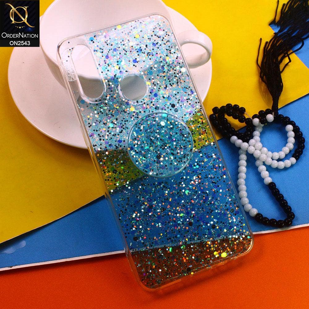 Oppo A8 Cover - Design 4 - New Fashion Bling Not Moving Glitter Soft Case With Pop Shocket - Glitter Does Not Move