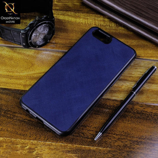 Oppo A5 Cover - Blue - New Design Jeans Texture Leather Soft Case