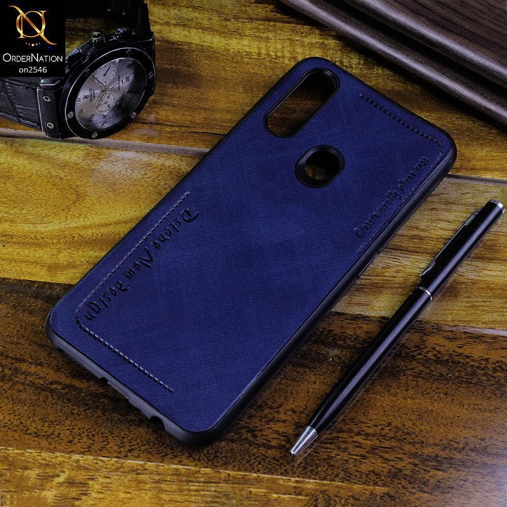 Oppo A31 Cover - Blue - New Design Jeans Texture Leather Soft Case