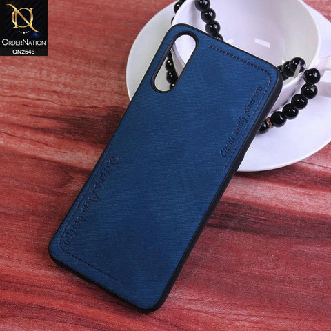 Vivo S1 Cover - Blue - New Design Jeans Texture Leather Soft Case