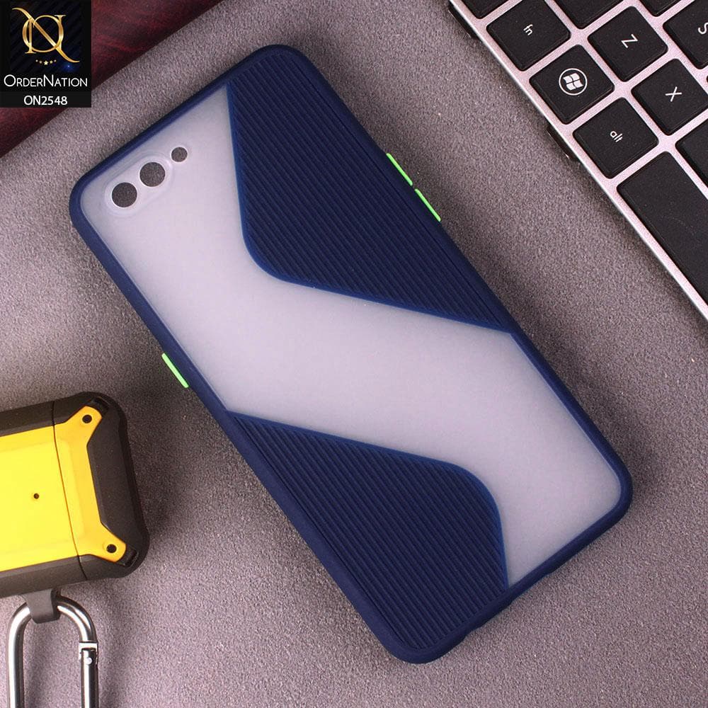 Oppo A5 Cover - Blue - New Ziggy Line Wavy Style Soft Case