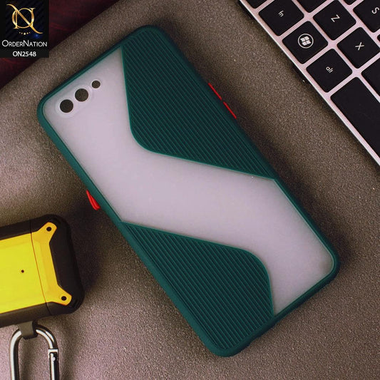 Oppo A12e Cover - Green - New Ziggy Line Wavy Style Soft Case