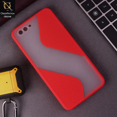 Oppo A5 Cover - Red - New Ziggy Line Wavy Style Soft Case
