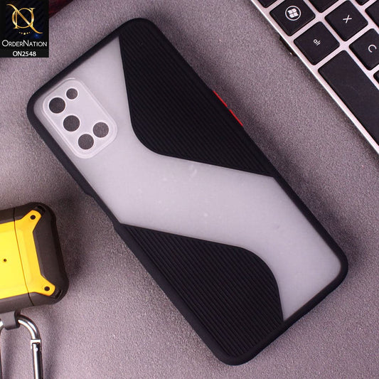 Oppo A92 Cover - Black - New Ziggy Line Wavy Style Soft Case