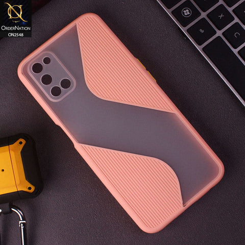Oppo A52 Cover - Pink - New Ziggy Line Wavy Style Soft Case