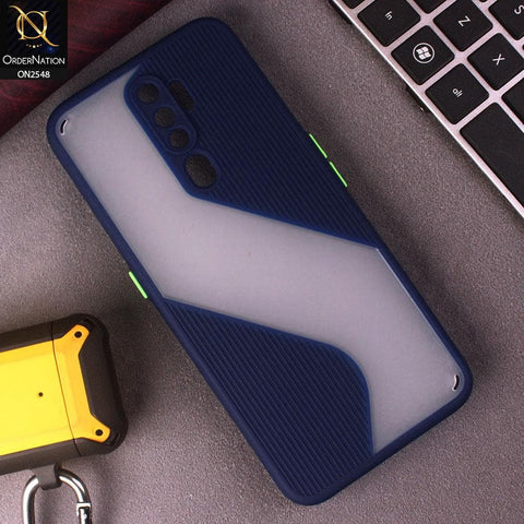 Oppo A5 2020 Cover - Blue - New Ziggy Line Wavy Style Soft Case