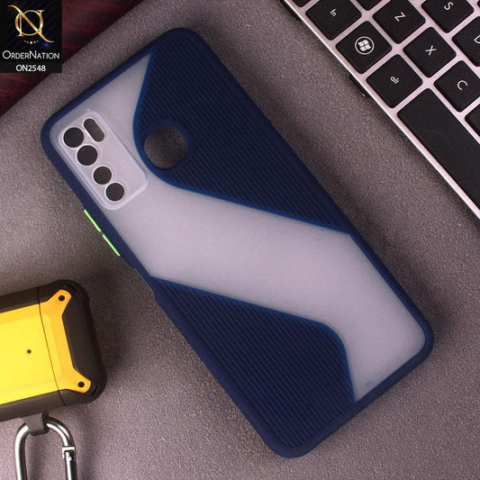 Tecno Camon 15 Cover - Blue - New Ziggy Line Wavy Style Soft Case