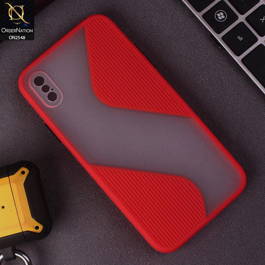 iPhone XS / X Cover - Red - New Ziggy Line Wavy Style Soft Case