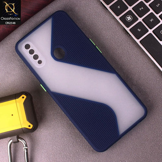 Oppo A31 Cover - Blue - New Ziggy Line Wavy Style Soft Case