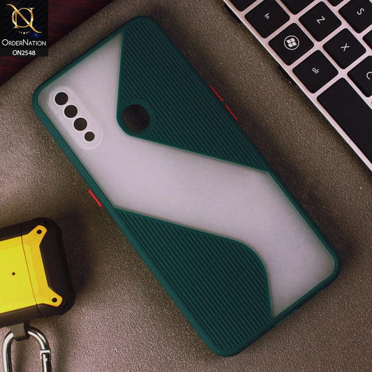 Oppo A31 Cover - Green - New Ziggy Line Wavy Style Soft Case
