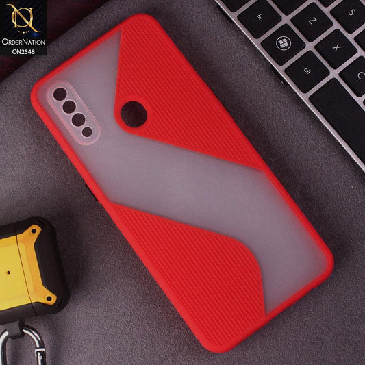 Oppo A8 Cover - Red - New Ziggy Line Wavy Style Soft Case