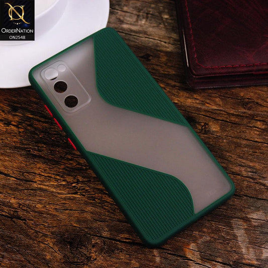 Samsung Galaxy S20 FE Cover - Green - New Ziggy Line Wavy Style Soft Case