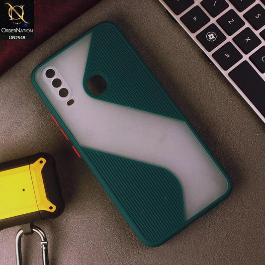 Vivo Y11 2019 Cover - Green - New Ziggy Line Wavy Style Soft Case