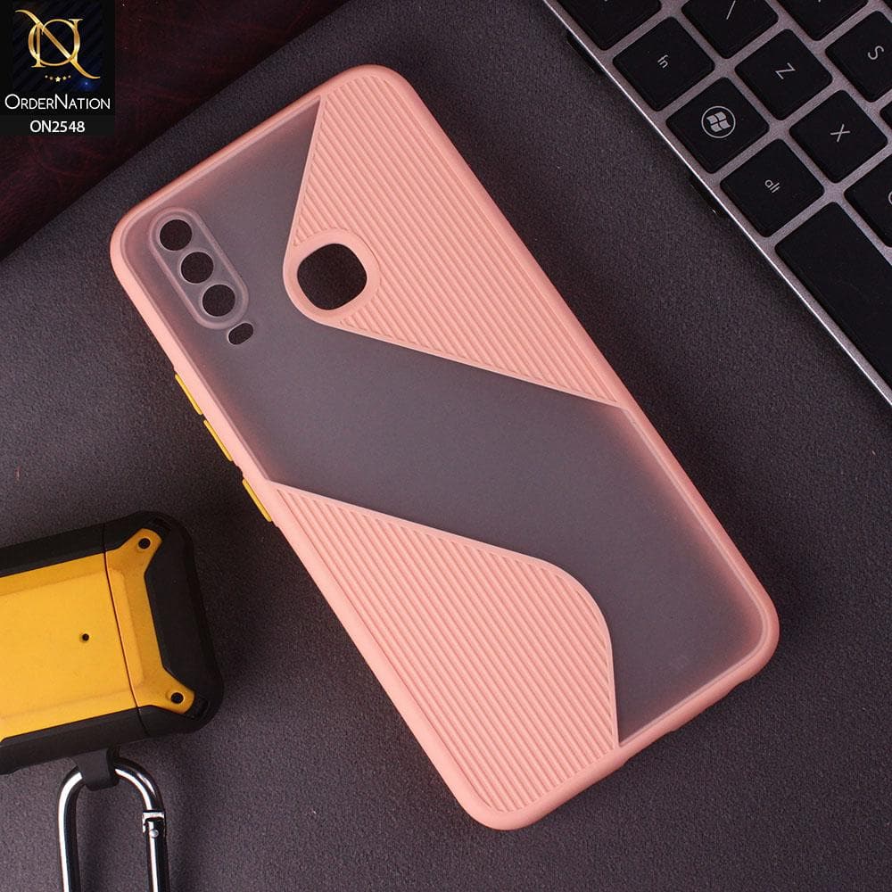 Vivo Y11 2019 Cover - Pink - New Ziggy Line Wavy Style Soft Case