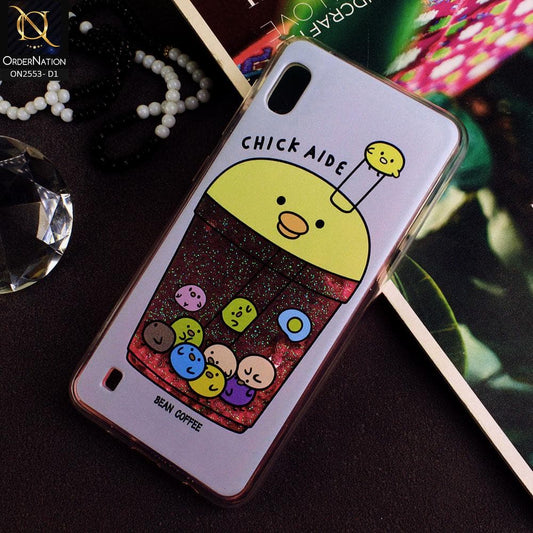 Samsung Galaxy A10 Cover - Design 1 - New Stylish Ice Cream Shake 3D Moving Liquid Glitter Case