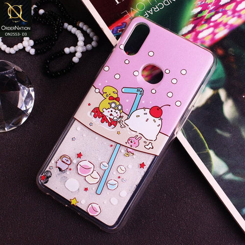 Samsung Galaxy A10s Cover - Design 3 - New Stylish Ice Cream Shake 3D Moving Liquid Glitter Case