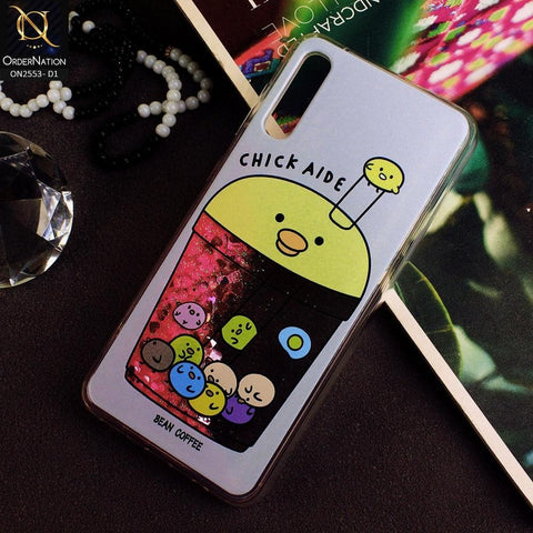 Samsung Galaxy A50s Cover - Design 1 - New Stylish Ice Cream Shake 3D Moving Liquid Glitter Case