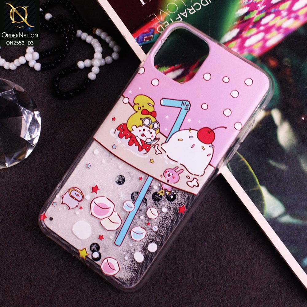 iPhone 11 Pro Max Cover - Design 3 - New Stylish Ice Cream Shake 3D Moving Liquid Glitter Case