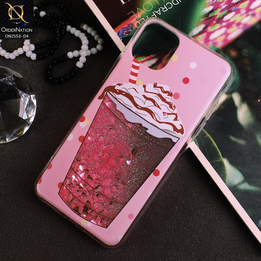 iPhone 11 Pro Max Cover - Design 4 - New Stylish Ice Cream Shake 3D Moving Liquid Glitter Case